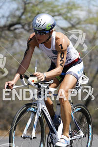 Mirinda Carfrae competing in the bike portion of the 2010 Ford Ironman World Championship.