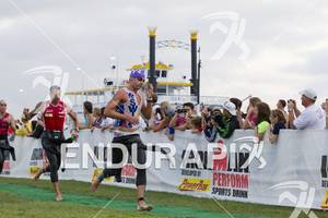 Tim O'Donnell running into T-1 at the 2012 Ironman Texas 70.3