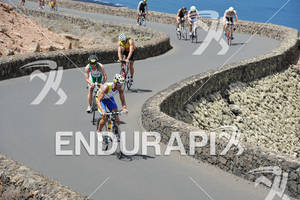 Athletes on Mirador del Rio on the bike portion of the 2012 Ironman Lanzarote May 19, 2012 in Canary Islands, Spain