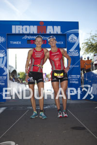 Linsey Corbin and Meredith Kessler at the 2012 Ironman Arizona on November 18, 2012 in Tempe, AZ.