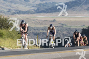 The lead pack on the big climb at the 2013 Ironman 70.3 California in Oceanside, California on March 30, 2013.