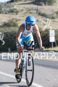 Mirinda Carfrae, USA, on the bike at the 2013 Ironman 70.3 California in Oceanside, California on March 30, 2013.
