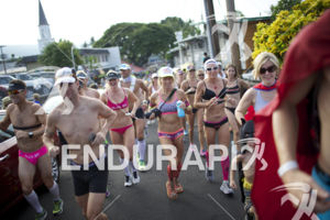Runners race in the 2013 Underwear Run in Kailua-Kona, HI on October 10, 2013.