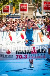 Jeanne Collonge winning the 2014 Ironman 70.3 Pays d'Aix, Aix en Provence on May 18, 2013.