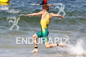 20150802 - RIO DE JANEIRO, Brazil: Picture shows Ryan FISHER (AUS) jumping in the sea