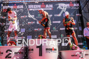 Male podium of the inaugural 2015 Ironman France Vichy in Vichy, France on August 30th, 2015