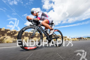Anja Beranek (GER) competes during the bike leg at the 2016 Ironman World Championship in Kailua-Kona, HI on October 8, 2016.