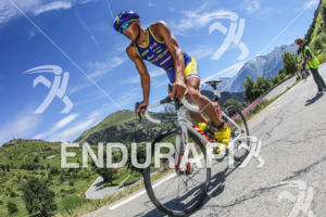 Bike leg with the one of the world most famous climb of the Alpe d'Huez short distance Triathlon in France on July 28th, 2017.