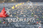 Age groupers during the swim leg at Ironman Coeur d'Alene…