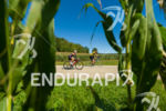 Riding amongst the cornfields on the bike course at the…